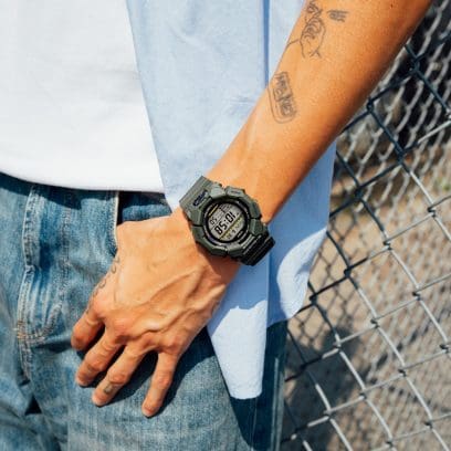 G-SHOCK Green Digital GD-010-3 Watch on wrist denoting style