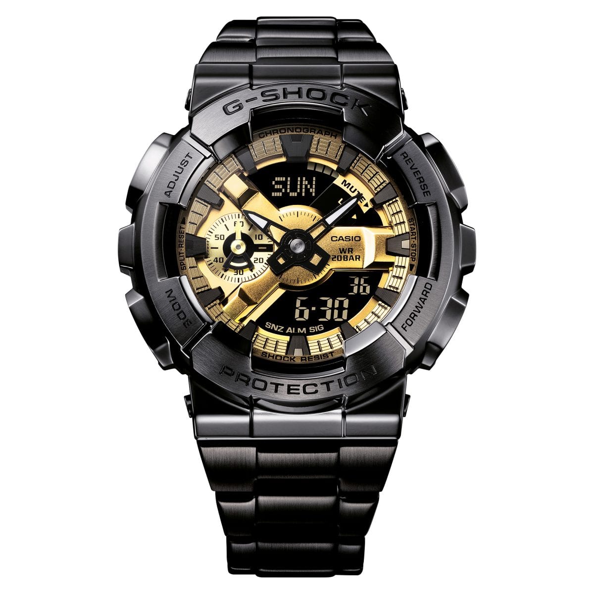 GM110BD-1A9 | Black and Gold Watch: G-SHOCK G-STEEL GM110BD-1A9