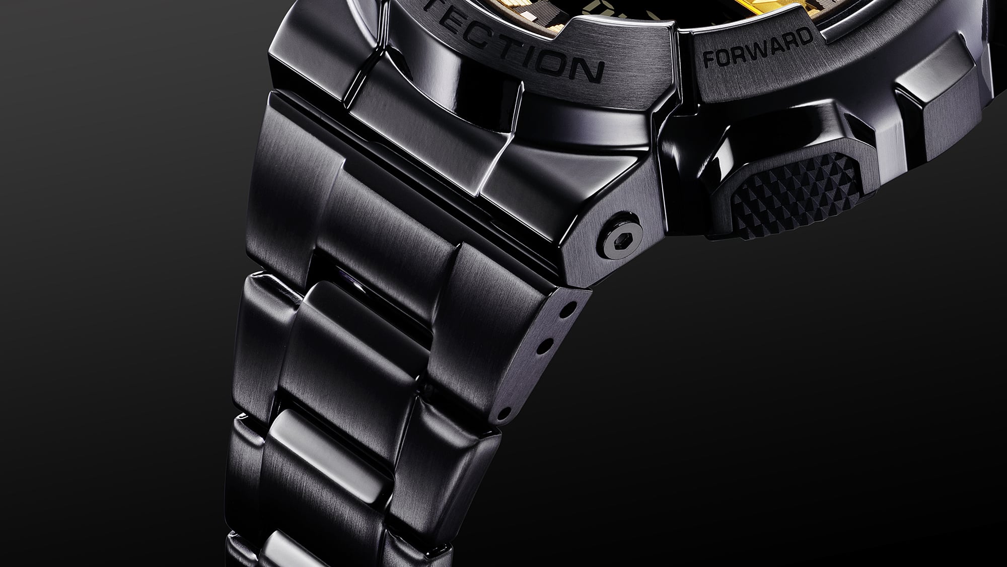 GM110BD-1A9 | Black and Gold Watch: G-SHOCK G-STEEL GM110BD-1A9