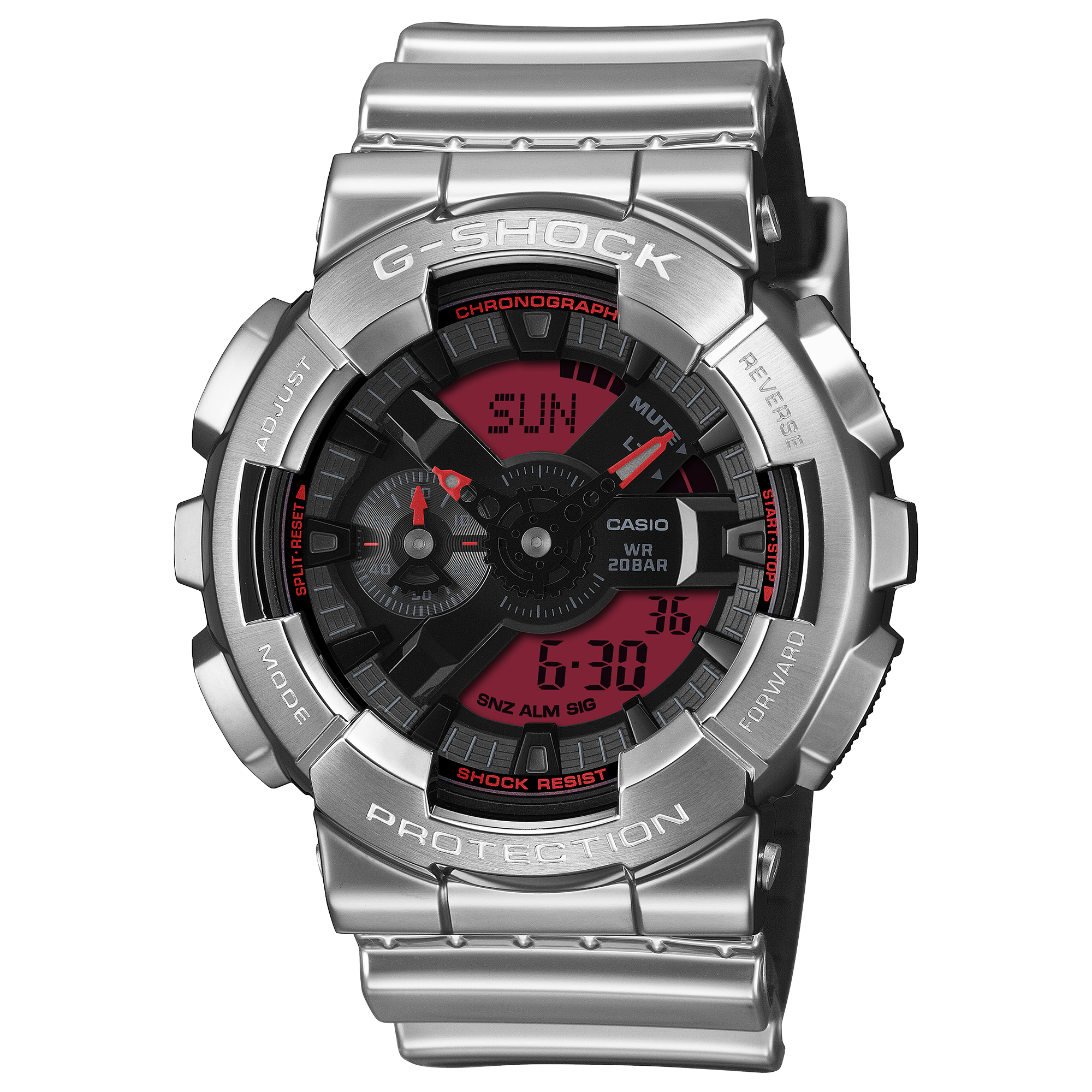 G-SHOCK GA-110 シルバー腕時計 tough solar G-SHOCK GA 110: Women's & Men's Big Face Watches | CASIO