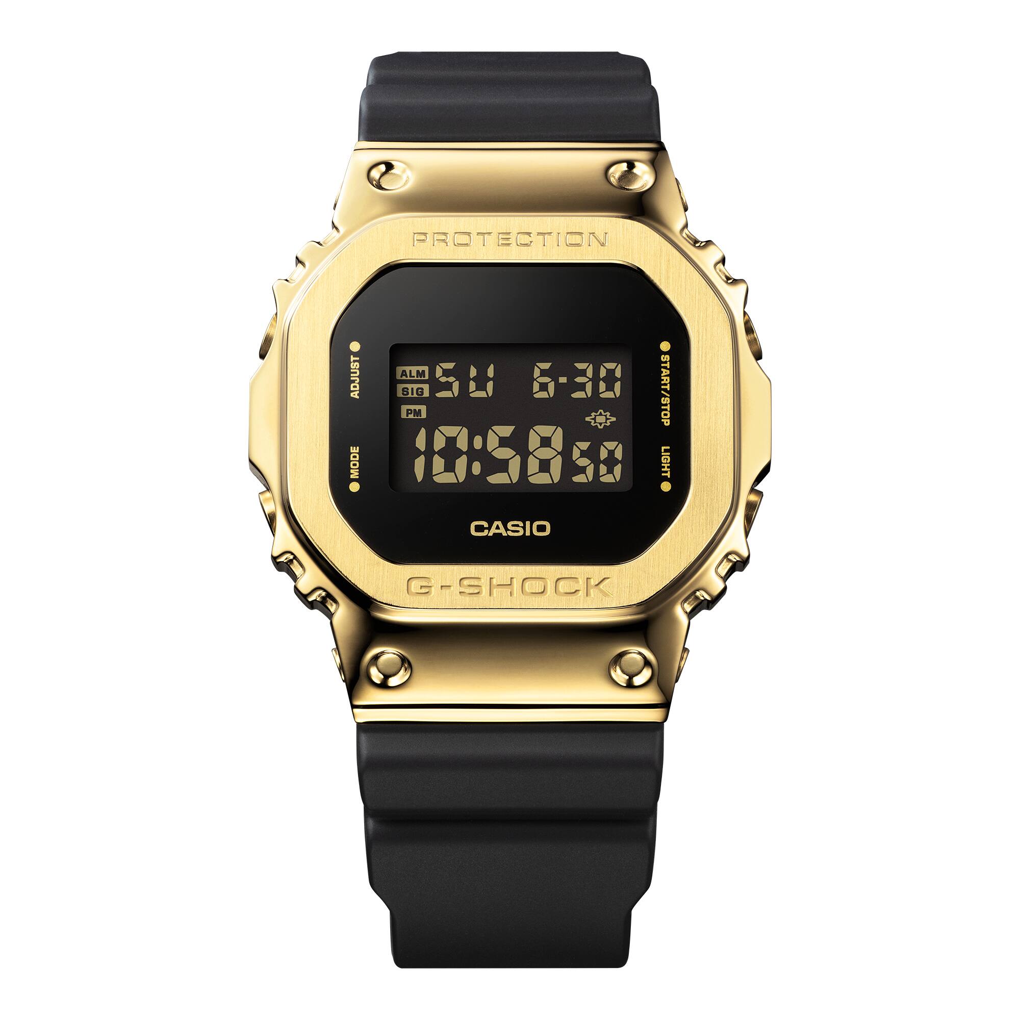 G-SHOCK GM-5600SG-9JF Metal Covered Line Gold Tone Shock Resistant Digital Watch