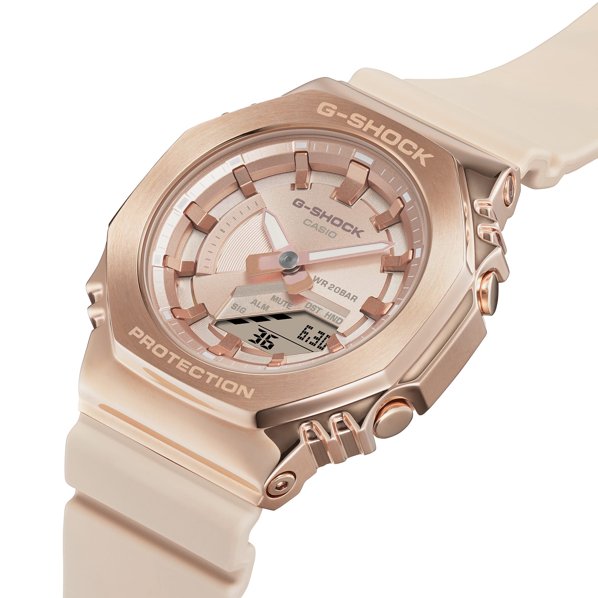 GMS2100PG-4A | G-SHOCK ANALOG-DIGITAL Pink gold | CASIO