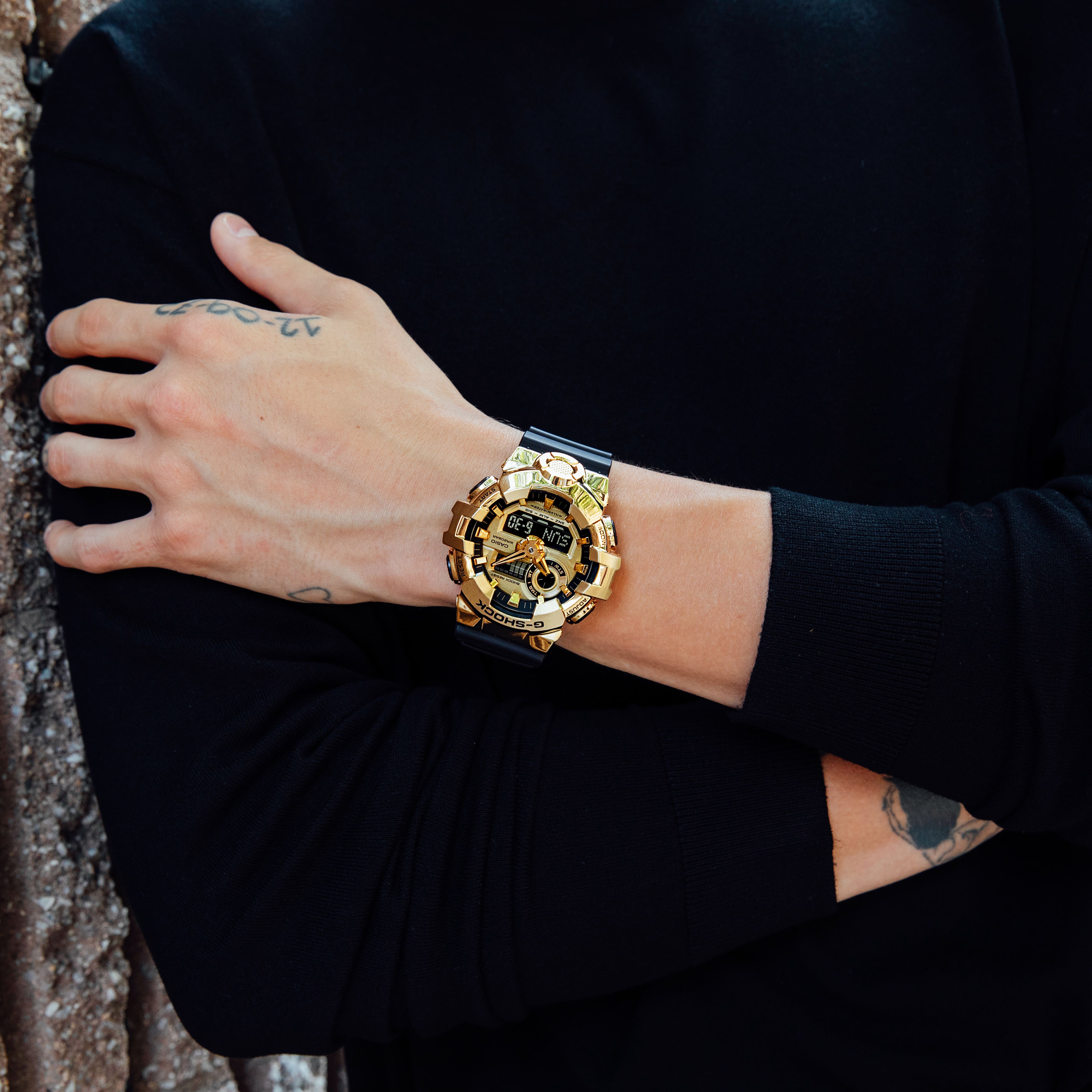 GM700G-9A | Black and Gold Stainless-Steel Watch | Casio G-SHOCK