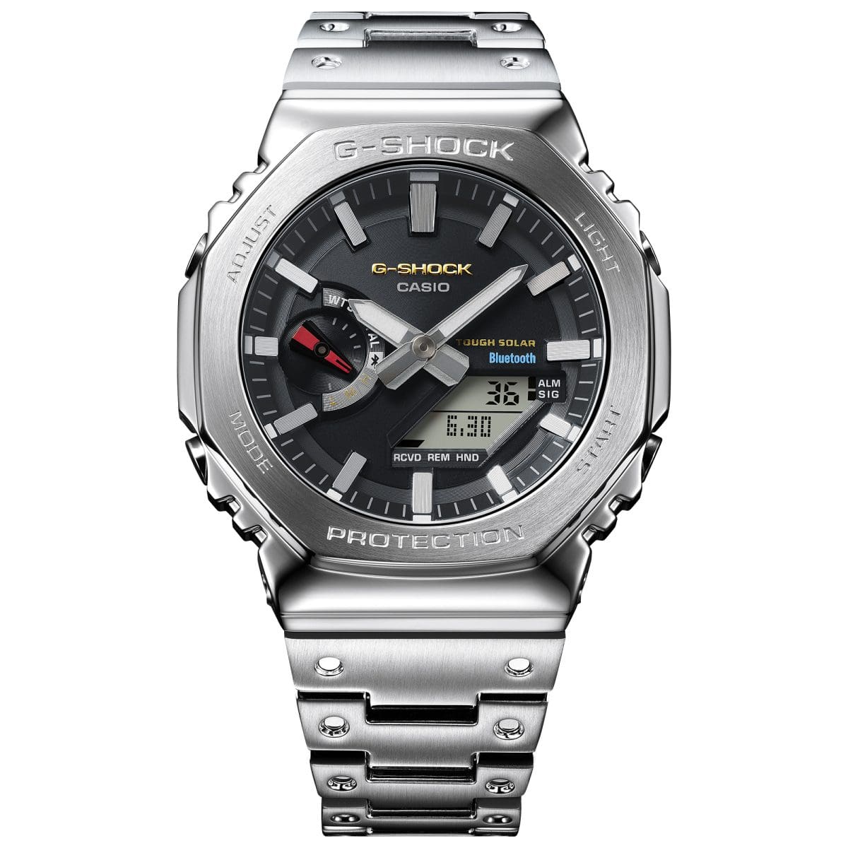 Casio G-Shock Full Metal GM-B2100SD-1ACR – Orologio Ottagonale Nero, Connessione Bluetooth, Ricarica Solare