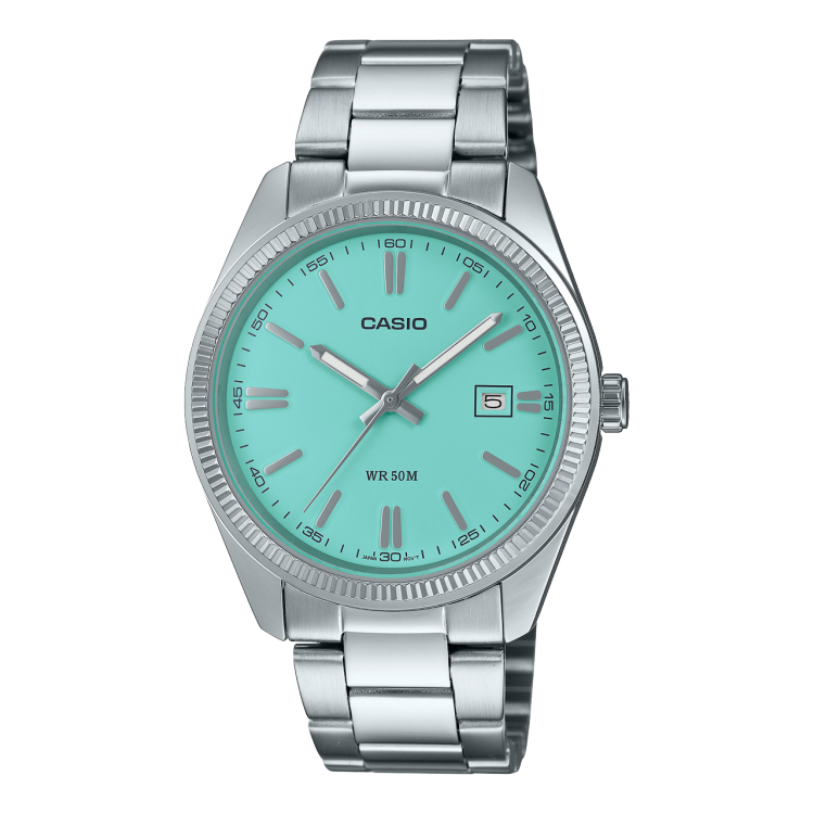 MTP1302D2A2VT Turquoise Blue Dial Stainless Steel Watch CASIO