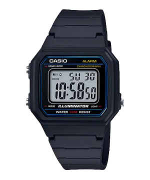W217H-1AV Black Digital Men's Casual Classic Watch CASIO