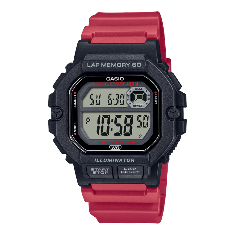 Casio Orologio Sportivo WS1400H-4AV - Nero, 100m Impermeabile, Memoria 60 Giri, Cronometro, Batteria 10 Anni