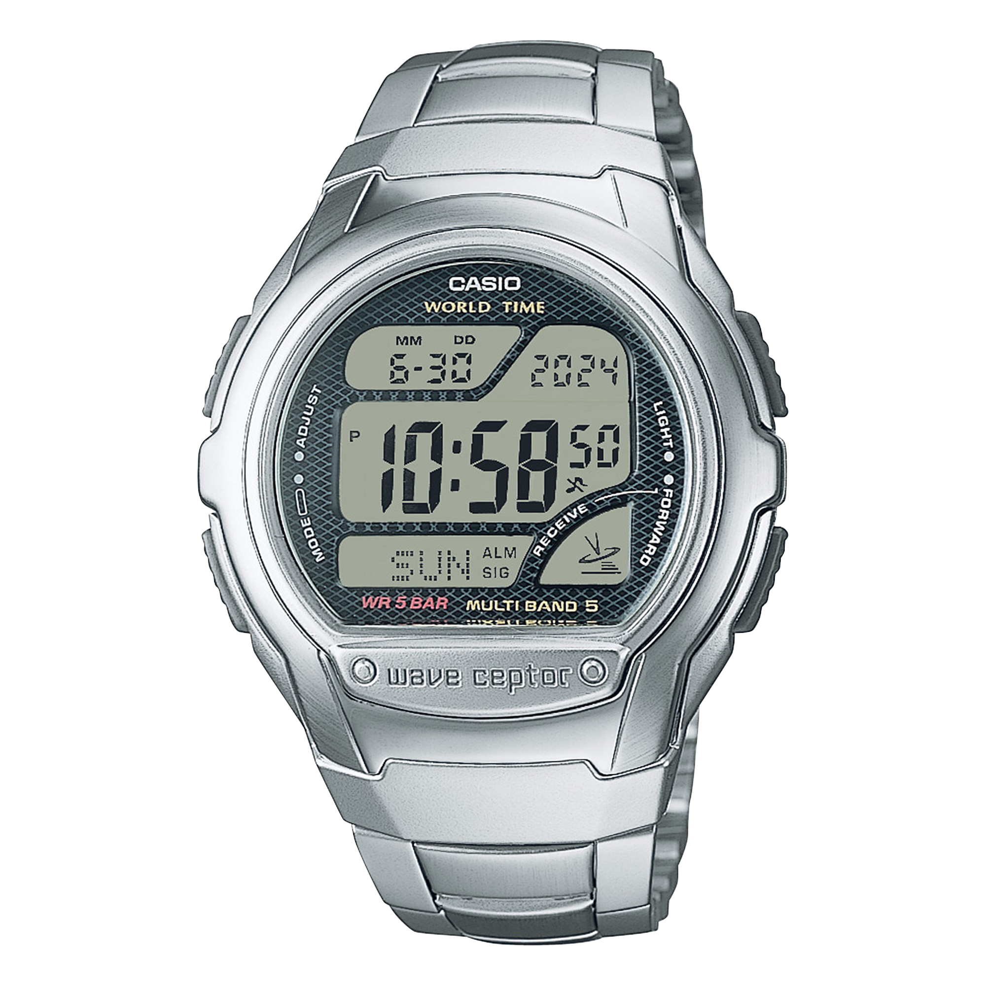 まかぱか CASIO  Psychedelic デジタル腕時計 WV58DA-1AV | Silver Digital Watch | CASIO