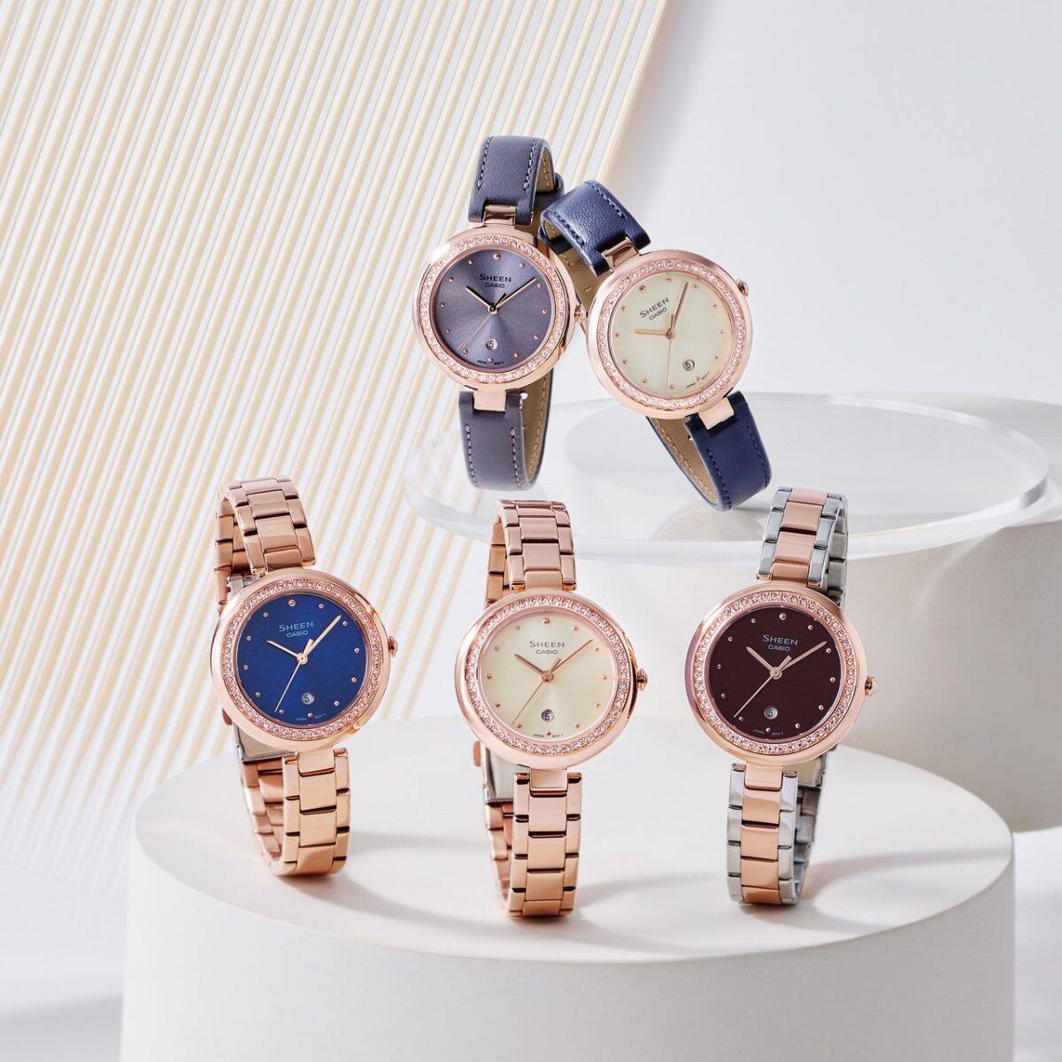 Clockwise from top: SHE-4556PGL-6A, SHE-4556PGL-7A, SHE-4556SPG-5A, SHE-4556PG-7A, SHE-4556PG-2A