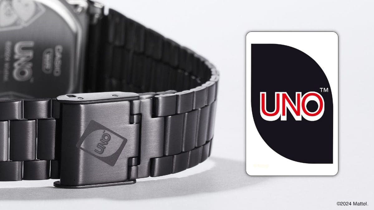 A168WEUC-1A Band clasp engraved in UNO™ card pattern #6