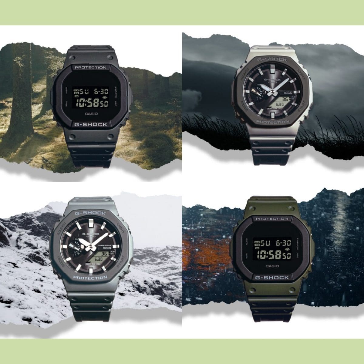 Clockwise from top right: GA-B2100LUU-5A, DW-5610UU-3, GA-B2100LUU-8A, DW-5610UU-8 #8