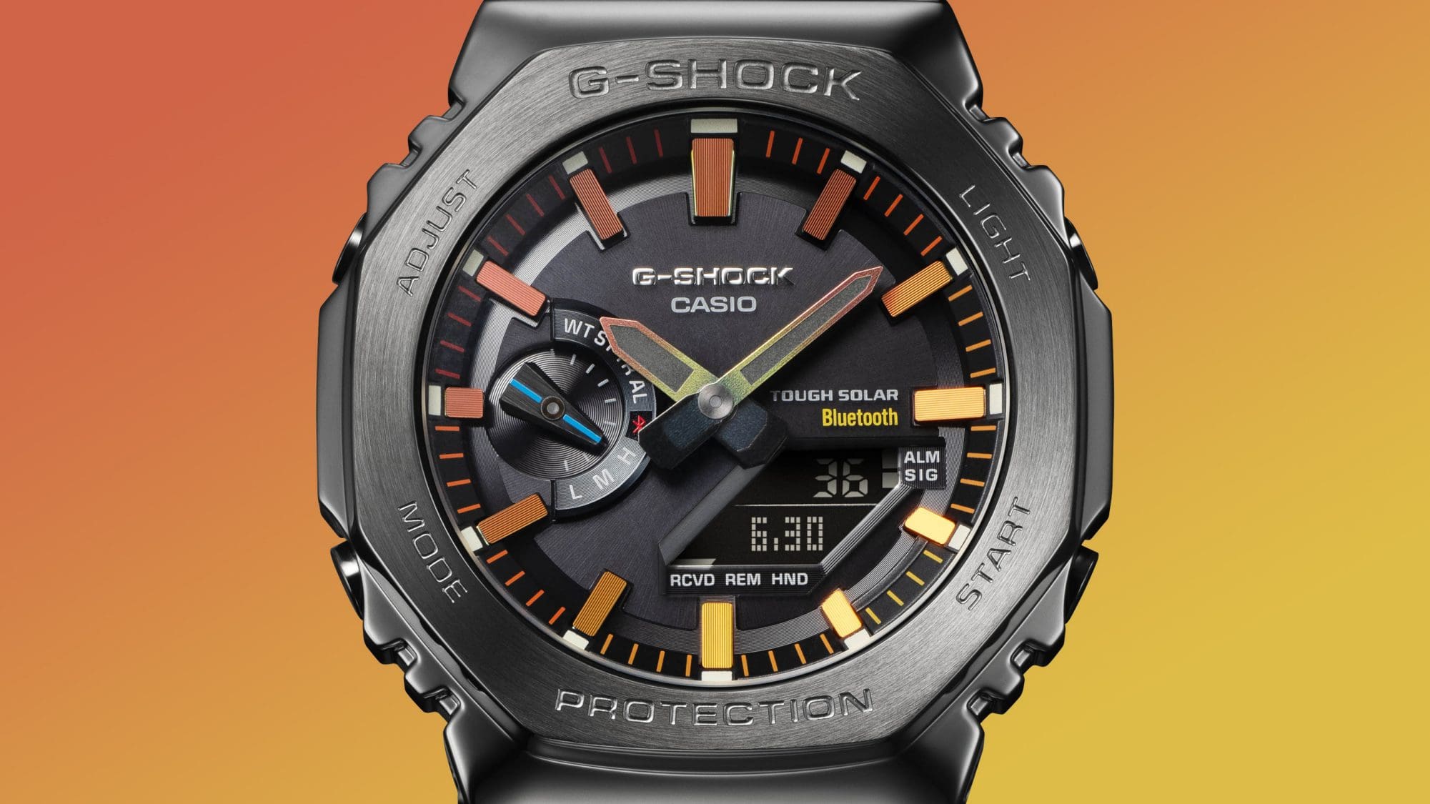 أسود مع تدرج اللون البرتقالي/الأصفر GM-B2100BPC
