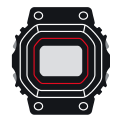 Schwarzes Armbanduhr-Icon