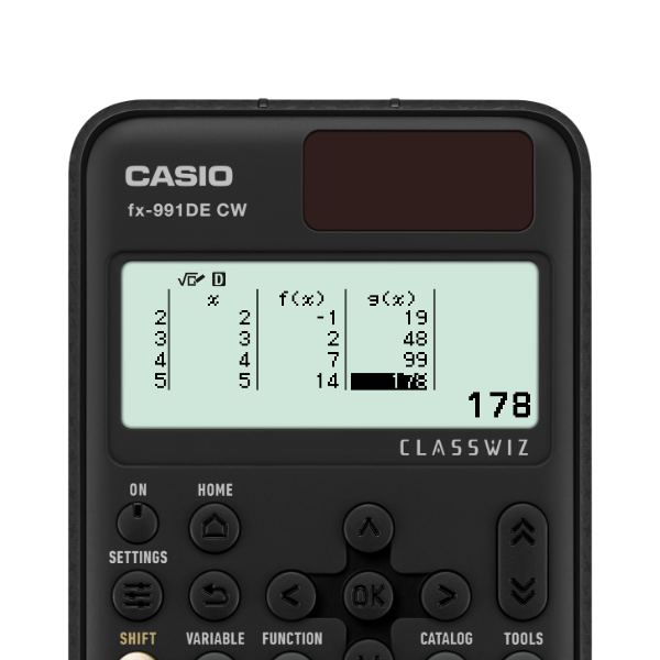 Display des schwarzen FX-991DE CW Grafikrechners