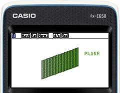 Screenshot des 3D‑Graphen auf dem fx‑CG50 Display