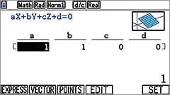 Screenshot des fx‑CG50: 3D‑Graph‑Eingabe im EXPRESS‑Format