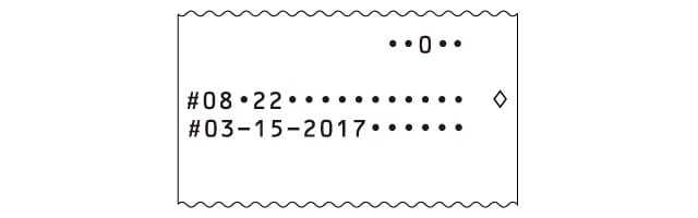  Eine Belegkopie des druckenden Taschenrechners mit Datum und Uhrzeit