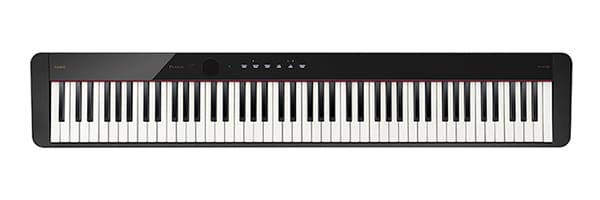 Das schwarze Privia PX-S1100BK Digitalpiano von oben betrachtet