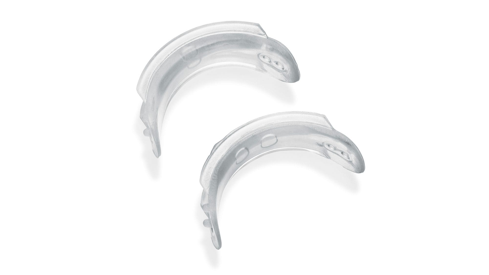 Size adjusting spacers in two different sizes made of plastic