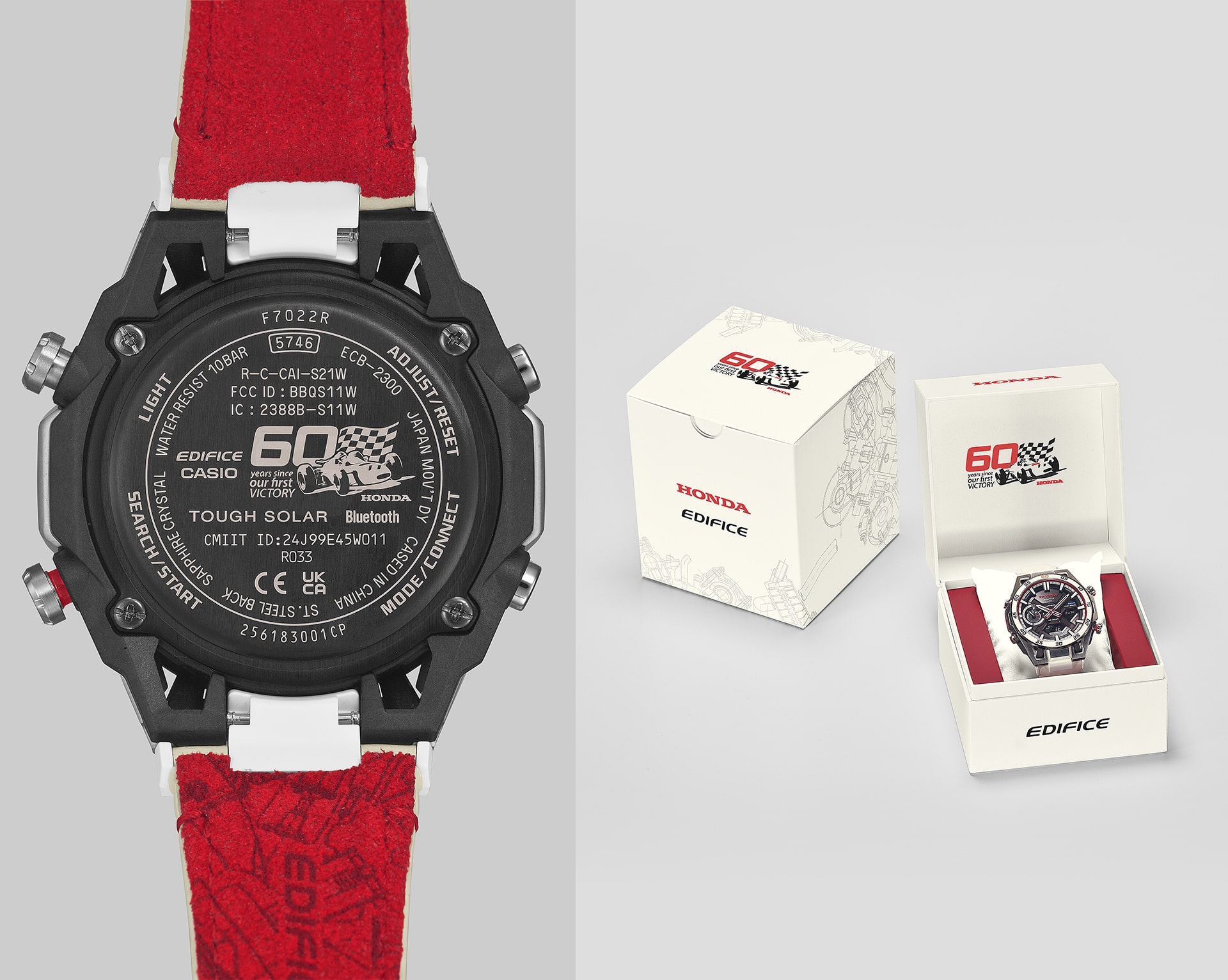 Photos of the back of the ECB-2300HR-1A and the special package