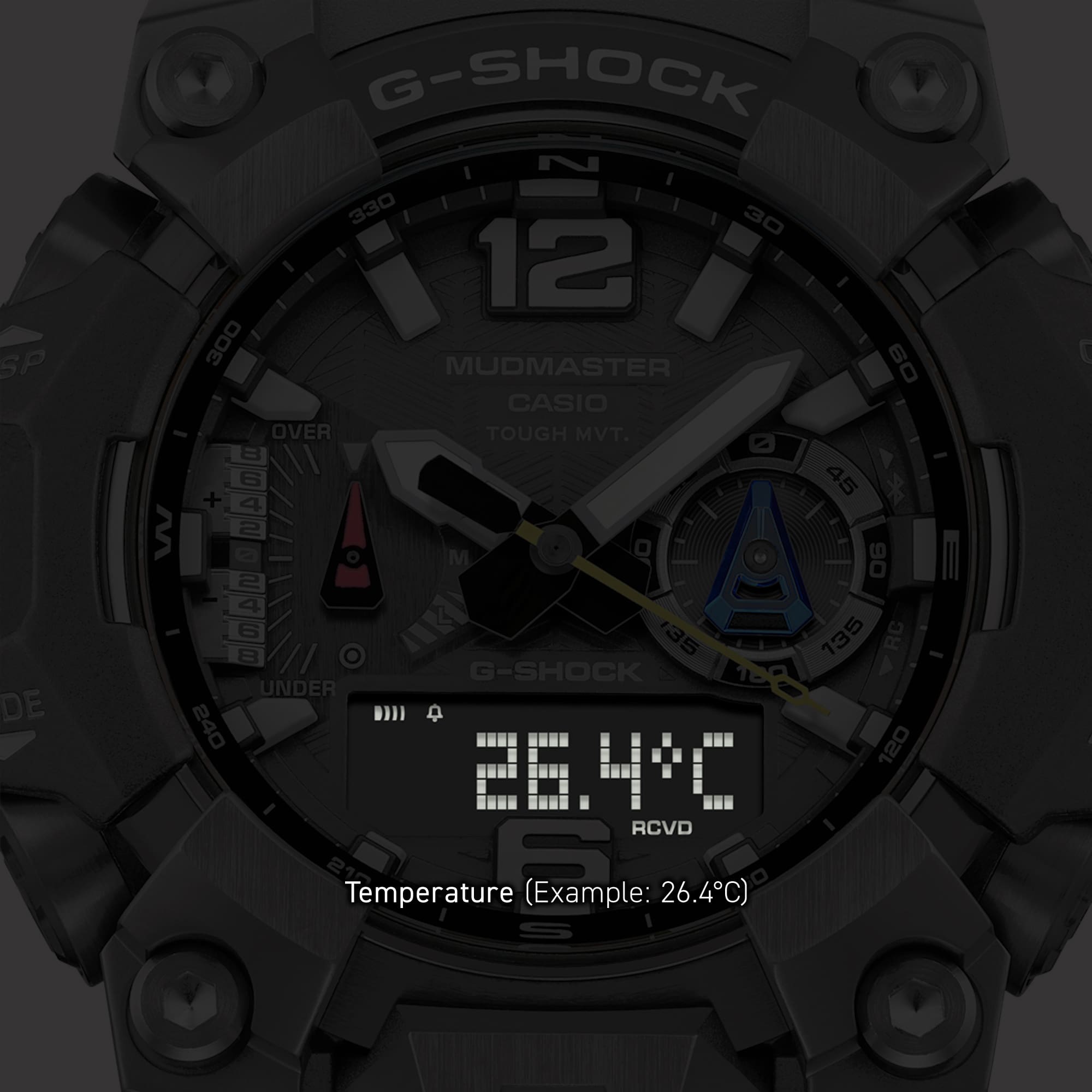 Image of display during temperature measurement
