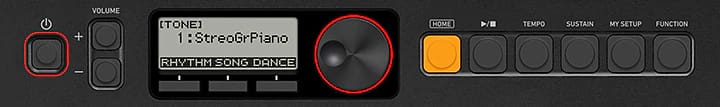 The CT-S200's user interface is located above the buttons, featuring volume control and a small LCD screen.
