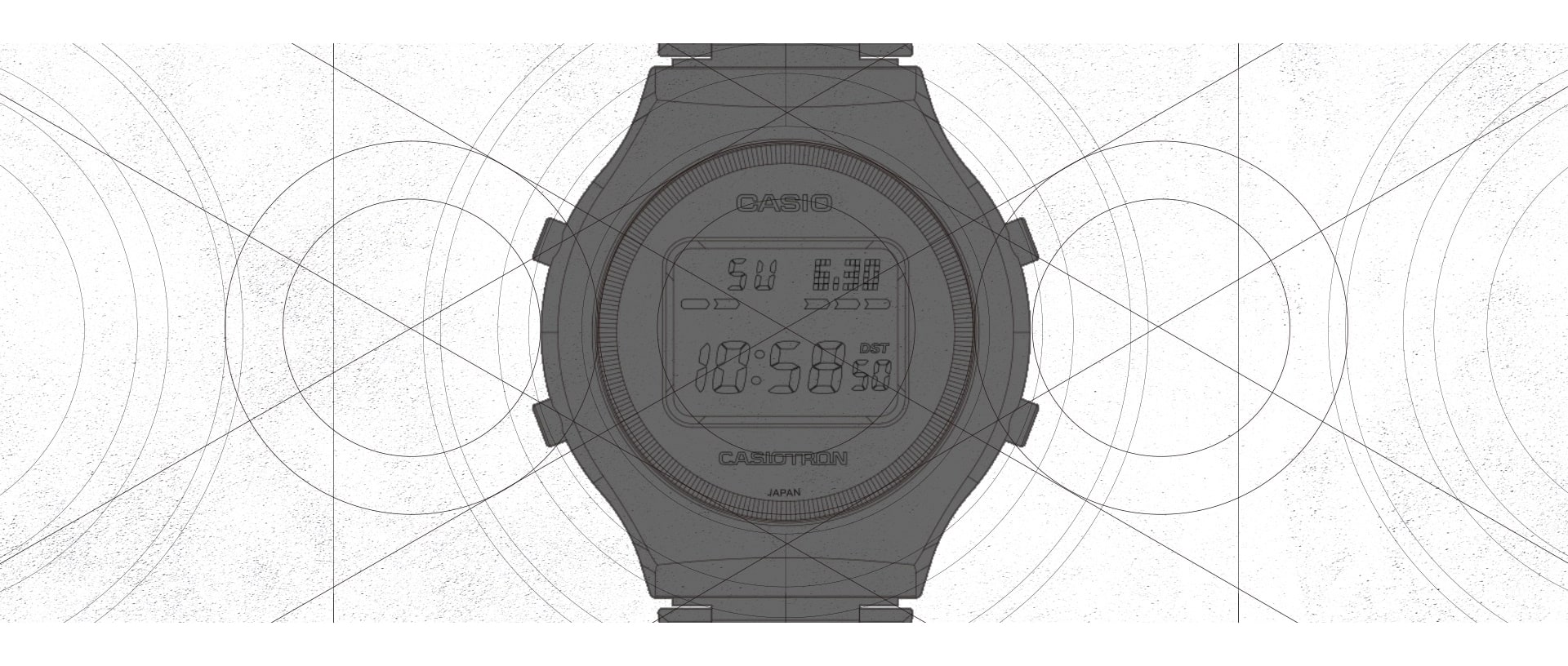 CASIO WATCH 50TH ANNIVERSARY banner
