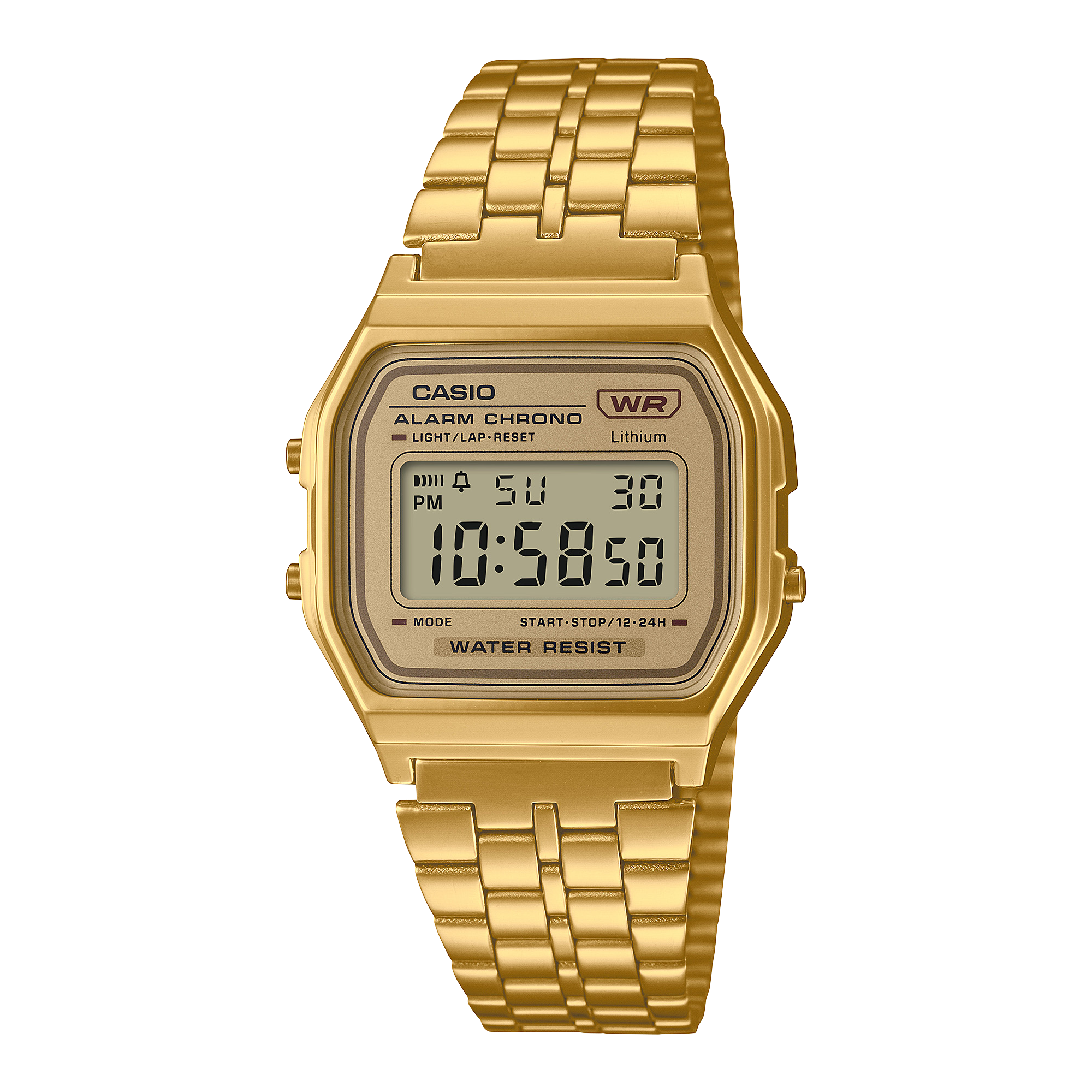 Casio A158WETG-9A watch front view