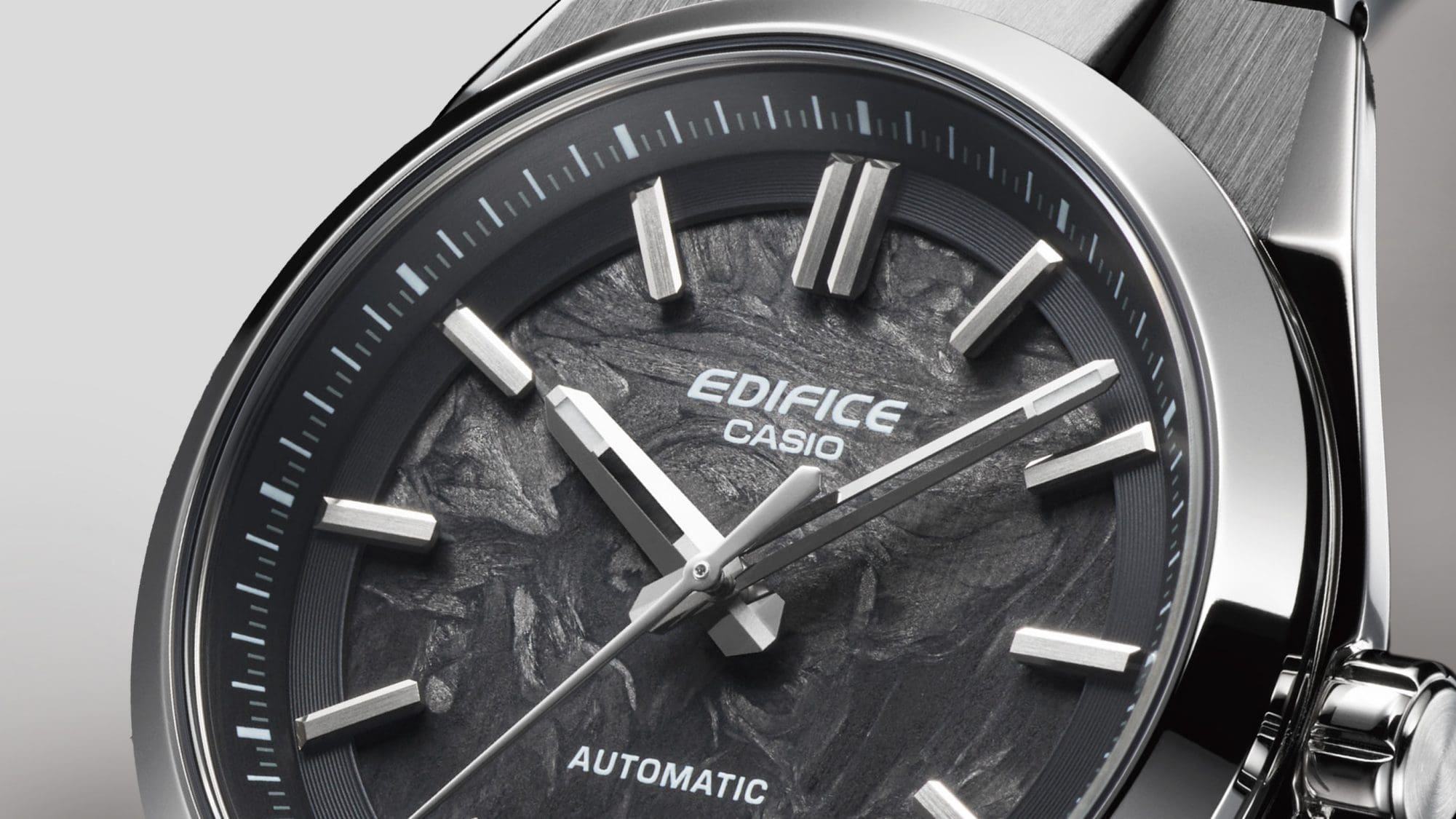 Angled view of the Casio Edifice EFK100CD-1A automatic watch