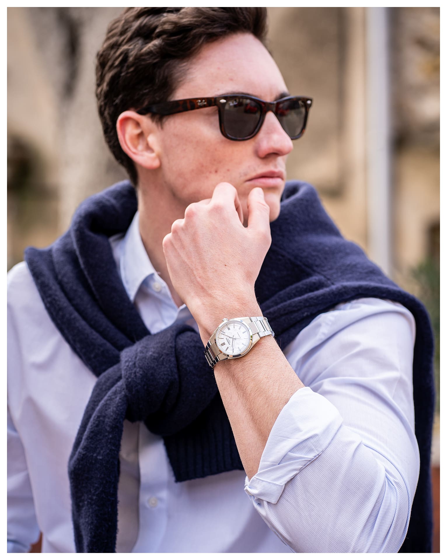 A photo of a man posing while wearing the EFK-110D-7A.