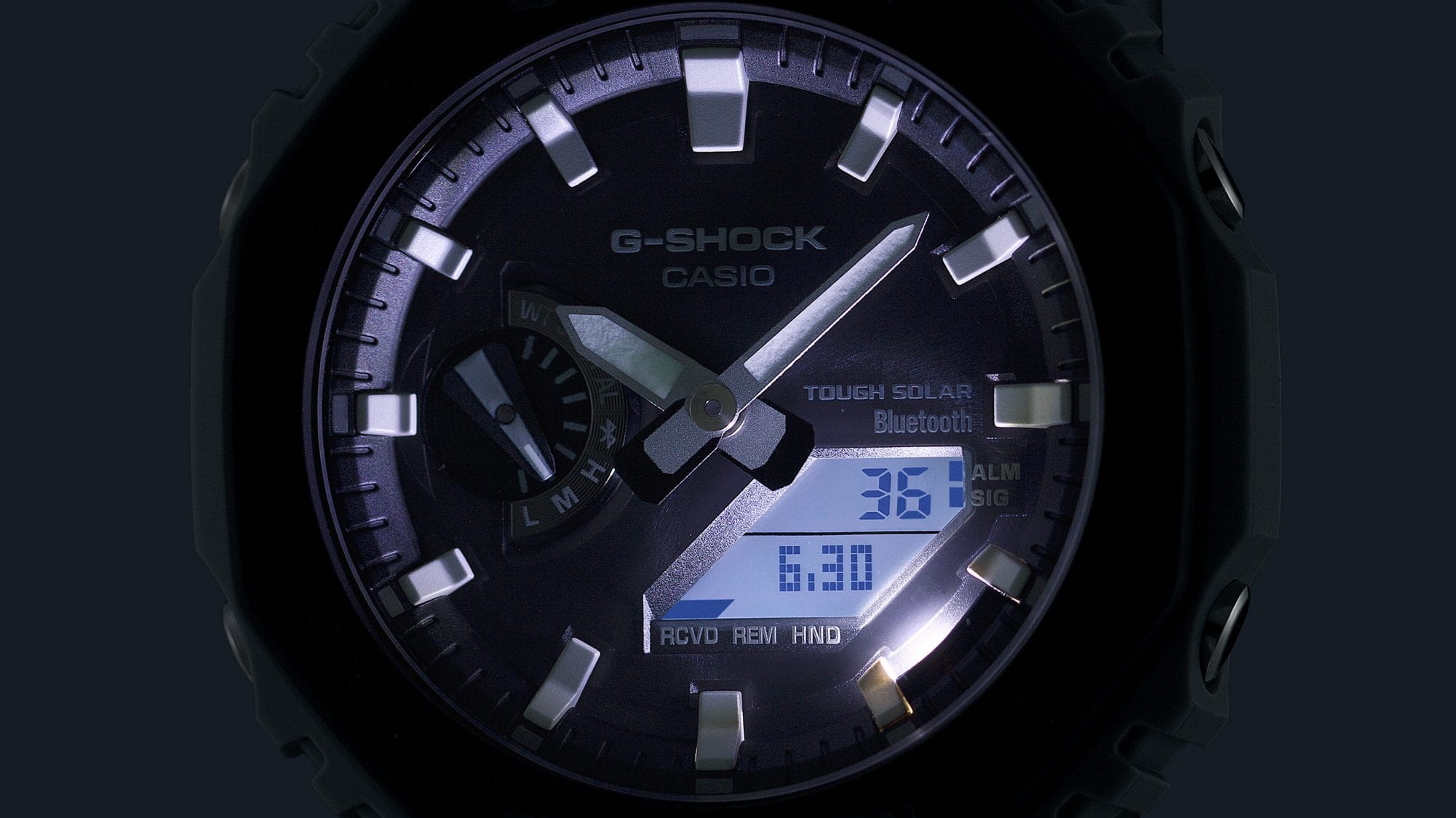 Super Illuminator (high-brightness LED light) for maintaining watch readability in the dark