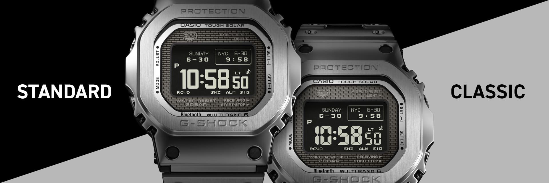 Images of two MIP LCD display fonts (STANDARD/CLASSIC) for the GMW-BZ5000