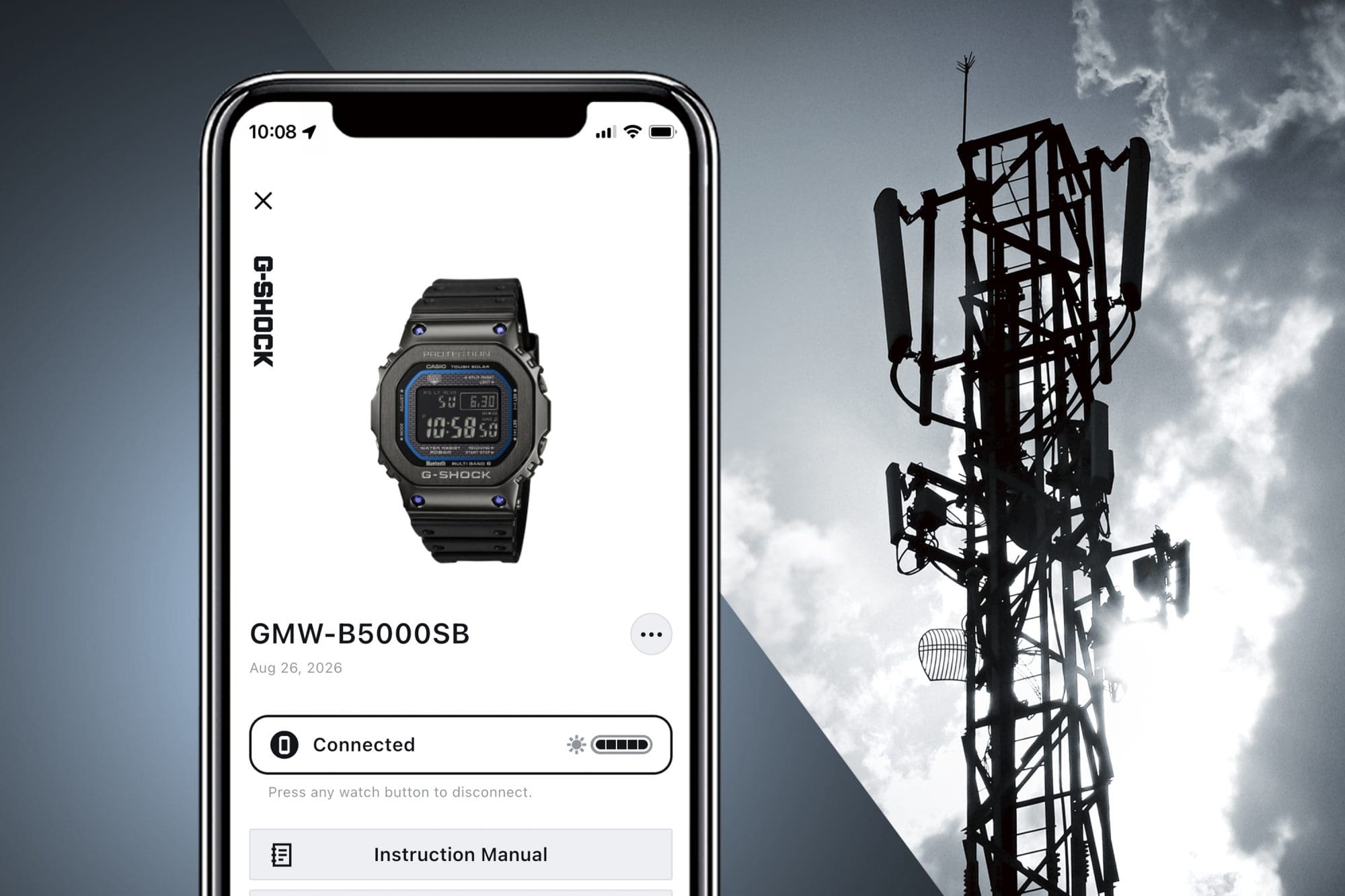 Image of Bluetooth®-enabled radio solar watch