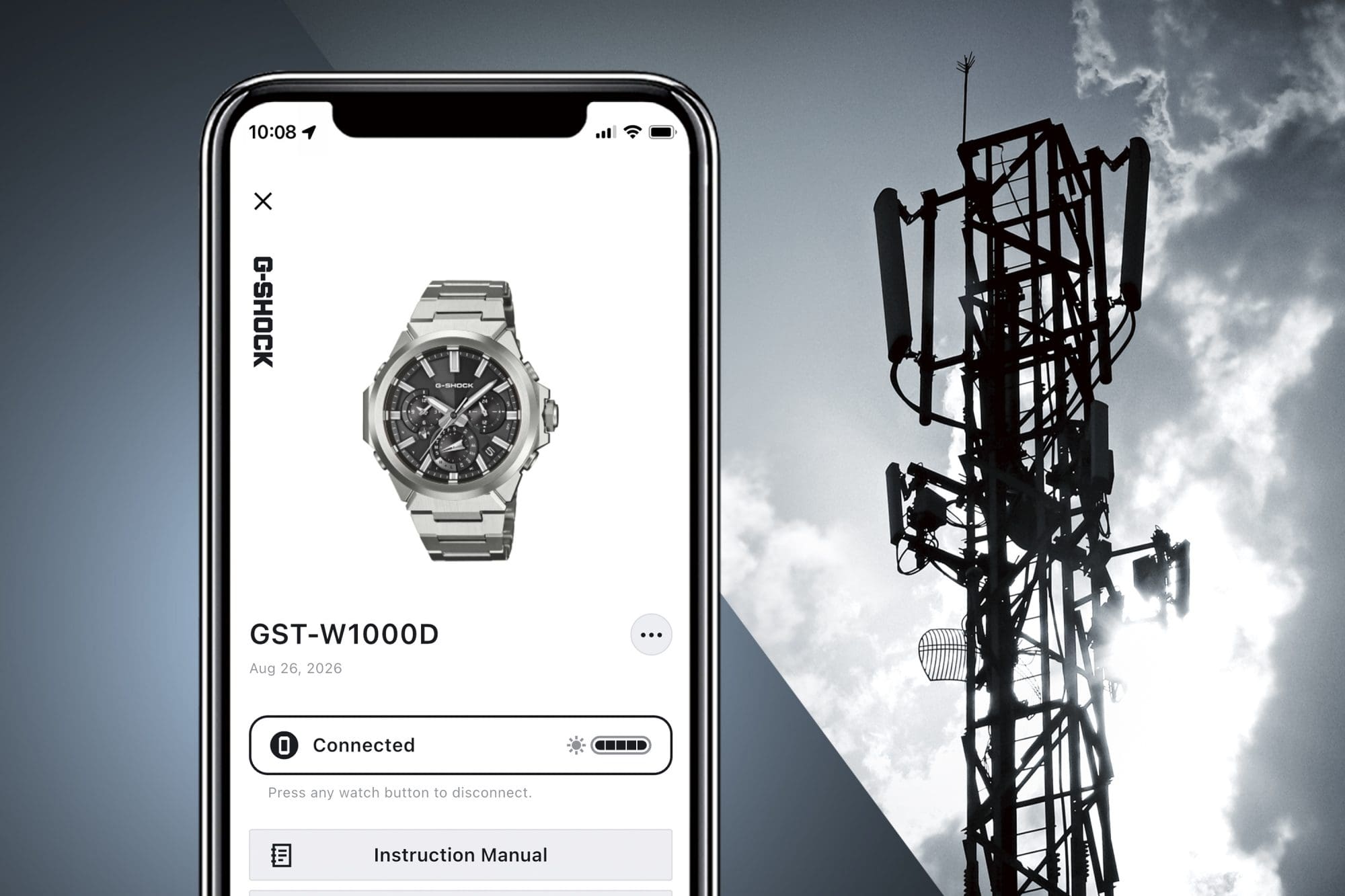 Image of GST-W1000 Bluetooth®-enabled radio solar watch