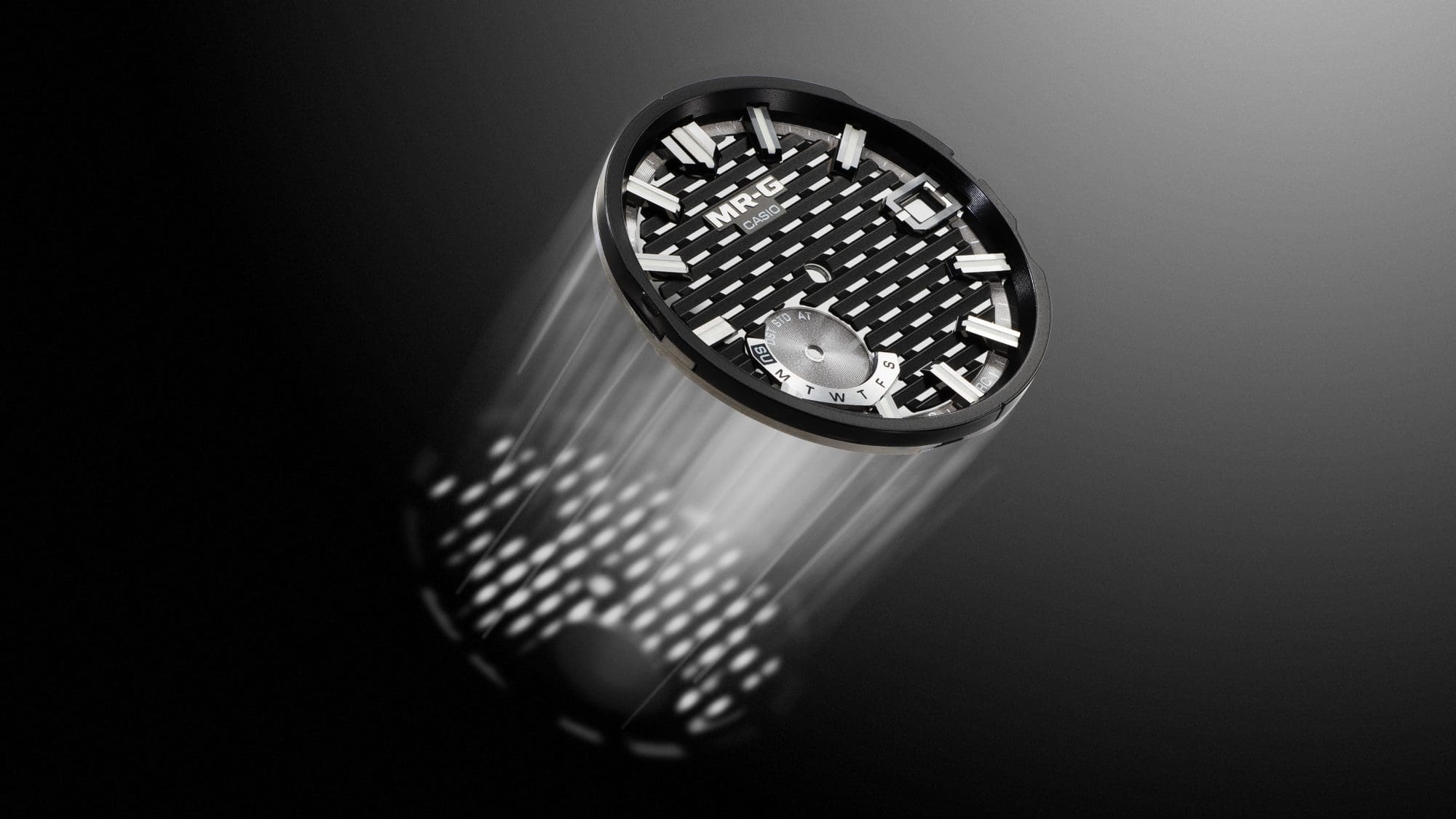 An image depicting light reception through the gaps of a grid-patterned dial