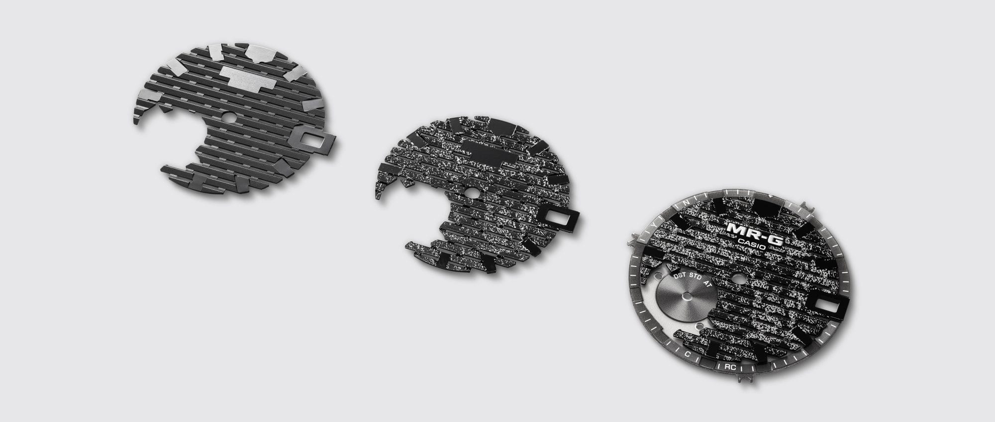 The foil-stamping process for the MRG-B2100HR-1A dial, meticulously hand-finished by Hiroto Rakusho
