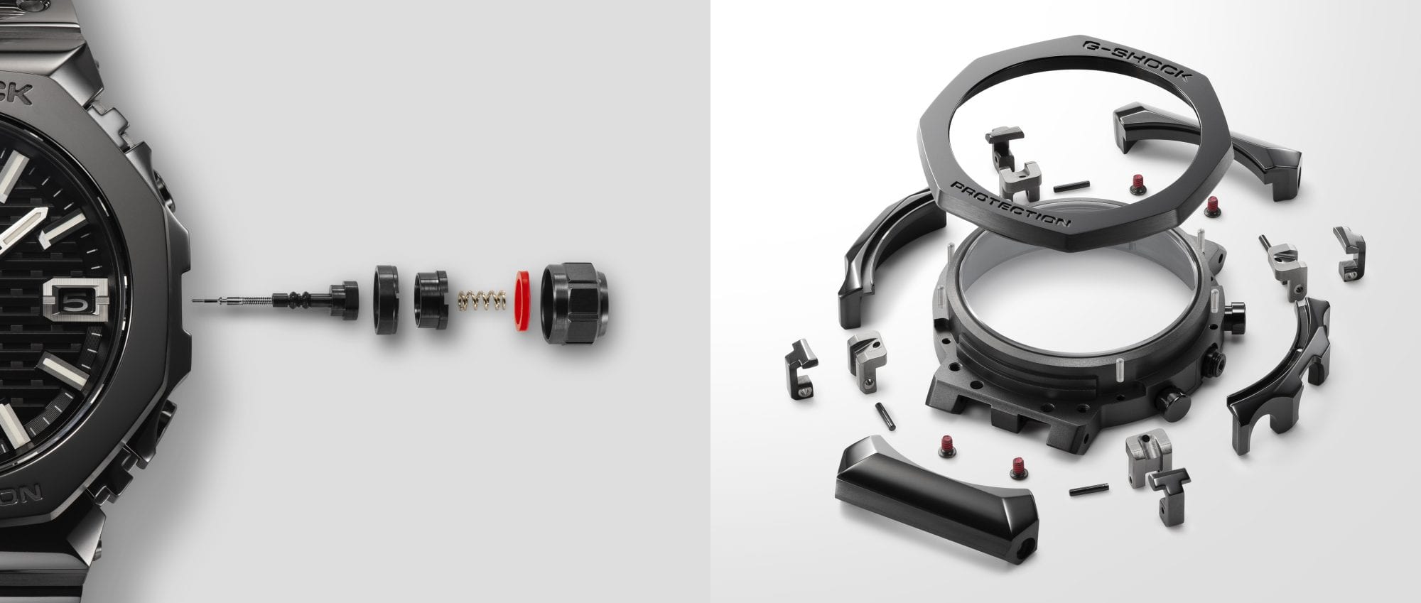An image of the Multi-Guard Structure, featuring high-quality polishing down to the finest details of the bezel and meeting impact resistance standards