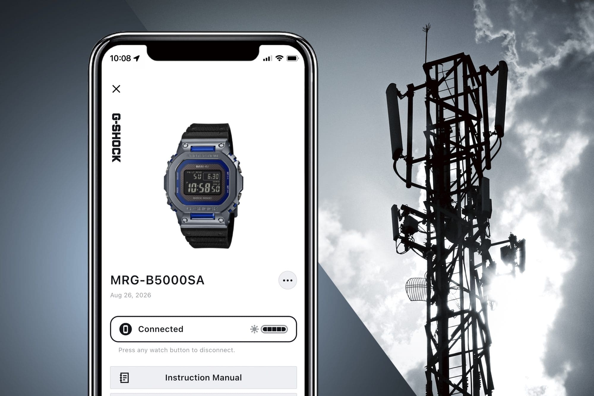 Image of MRG-B5000SA-2 Bluetooth®-enabled radio solar watch