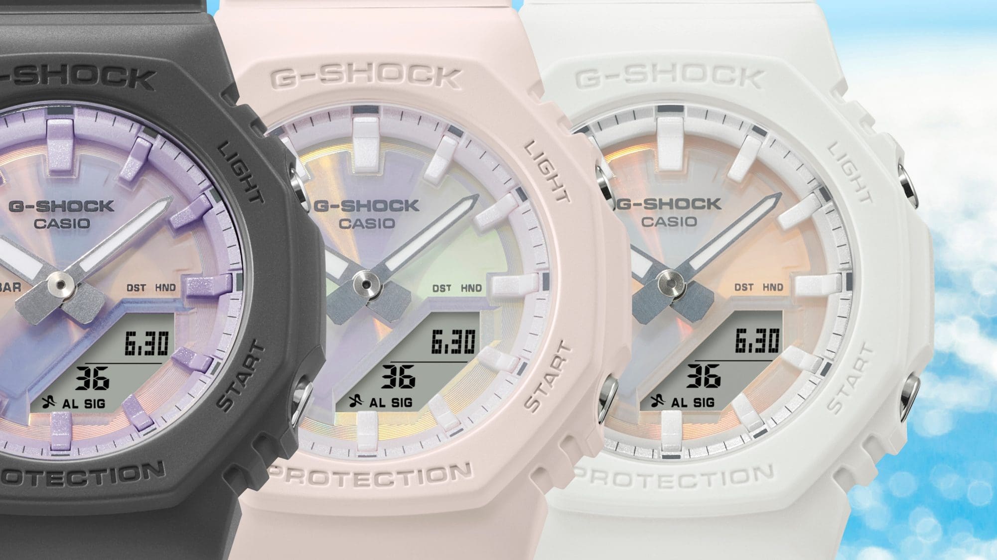 Polarized color dials reflecting the sparkle of sunlit seas