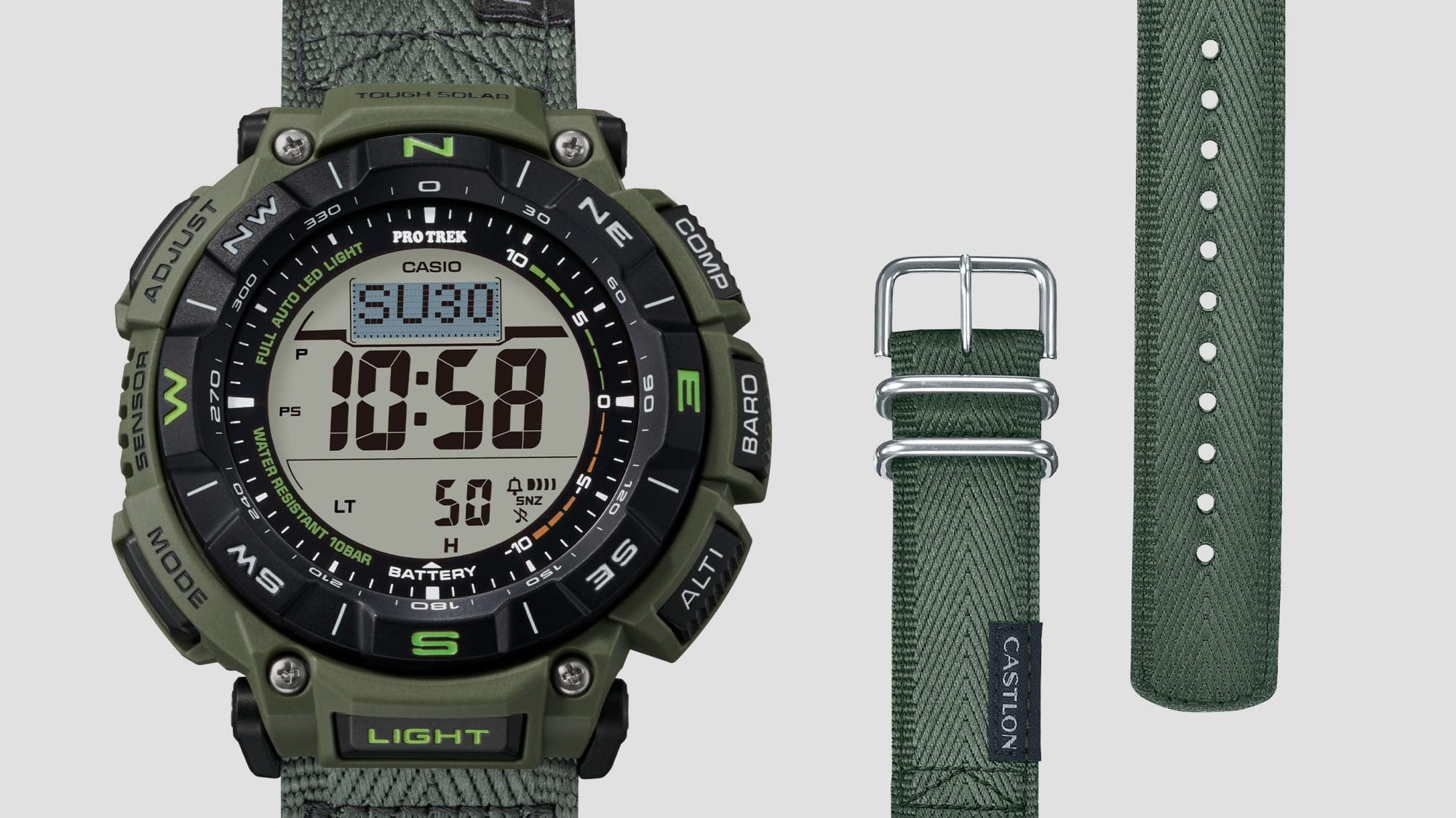 Olive green, flame-retardant cloth band PRG-340B