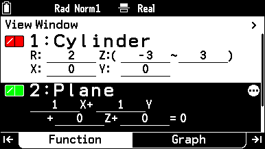 Cylinder and plane expressions