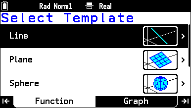 select template screen