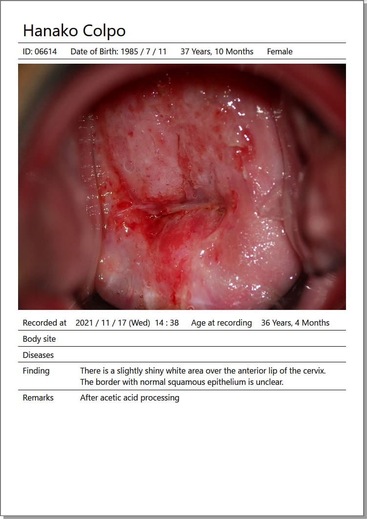 example medical record