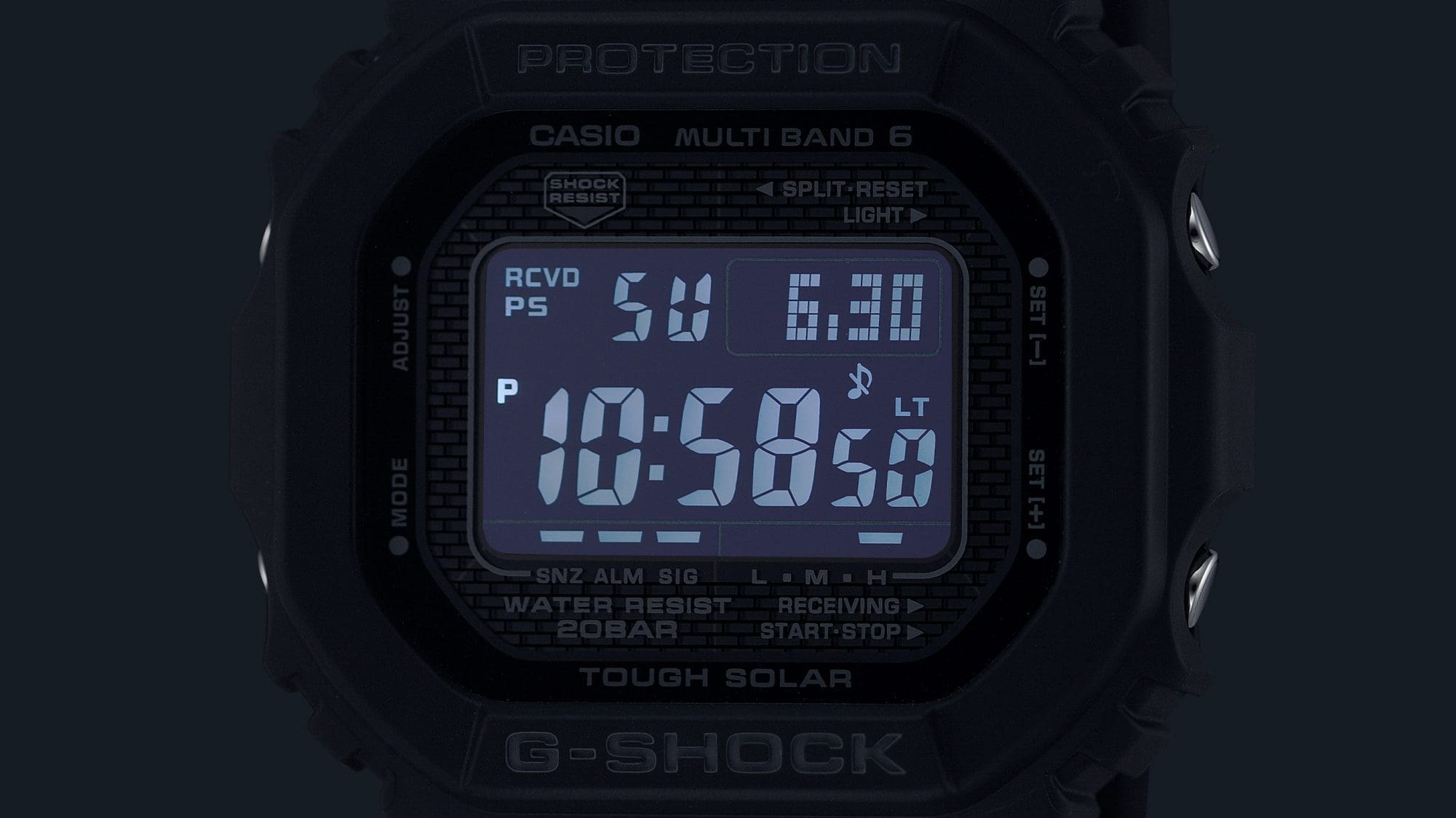 Super Illuminator (retroiluminación LED de alto brillo completamente automática) para mantener la legibilidad del reloj en la oscuridad