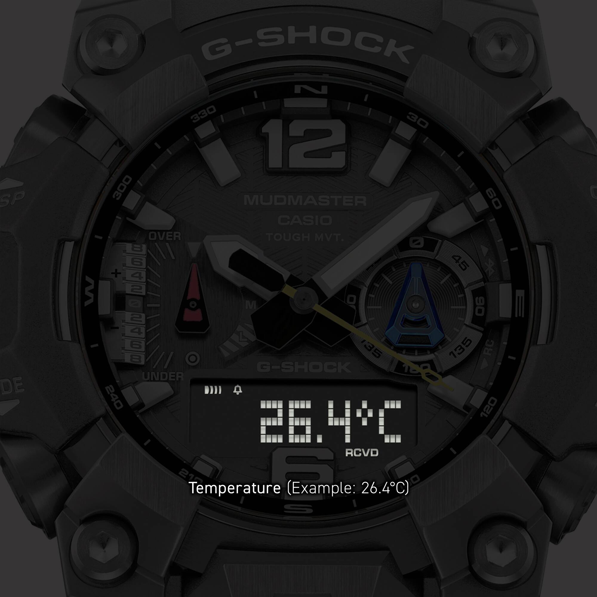 Imagen de la pantalla durante la medición de temperatura