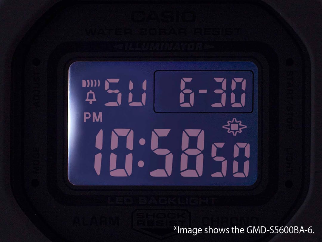 Super Illuminator (luz LED de alto brillo) para mantener la legibilidad del reloj en la oscuridad