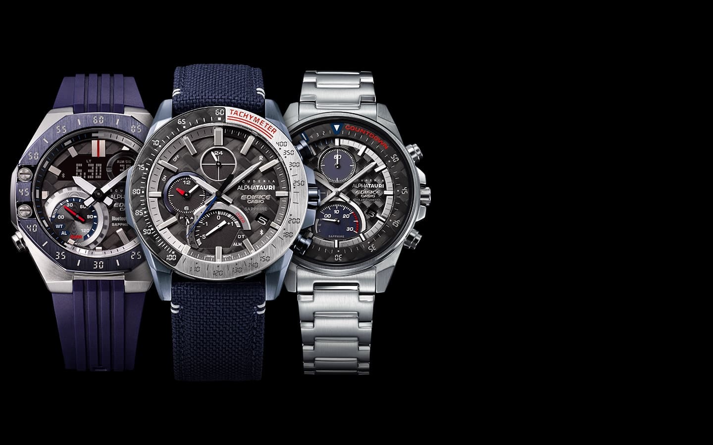 Tres modelos de relojes de pulsera EQB-1000