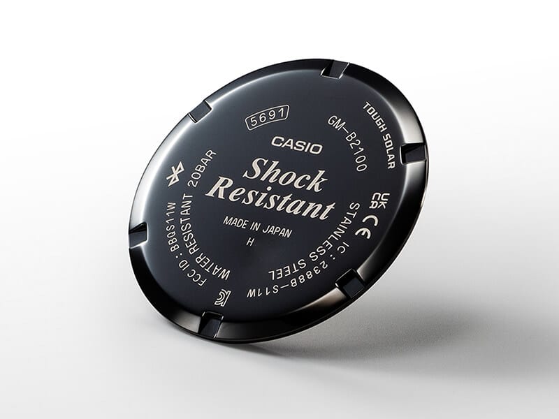 El fondo de la caja grabado Reloj Casio G-Shock GM-B2100GD