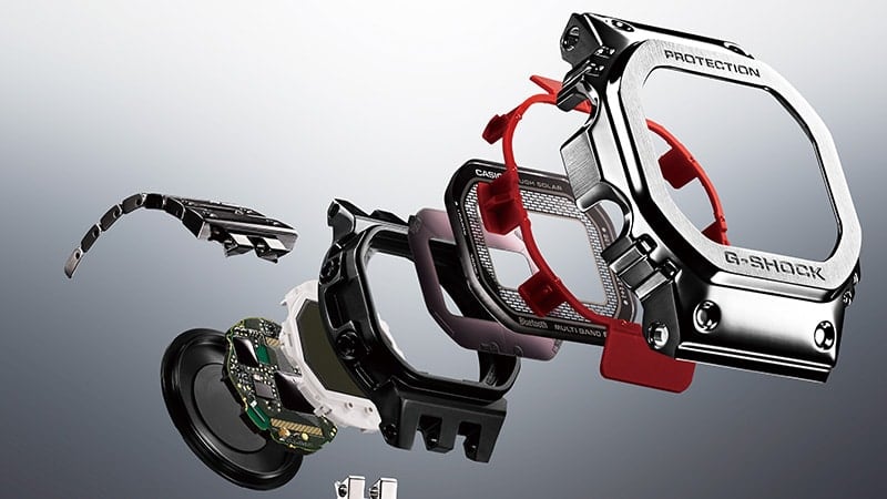 Componentes de la carcasa del reloj Casio G-Shock GMW-B5000