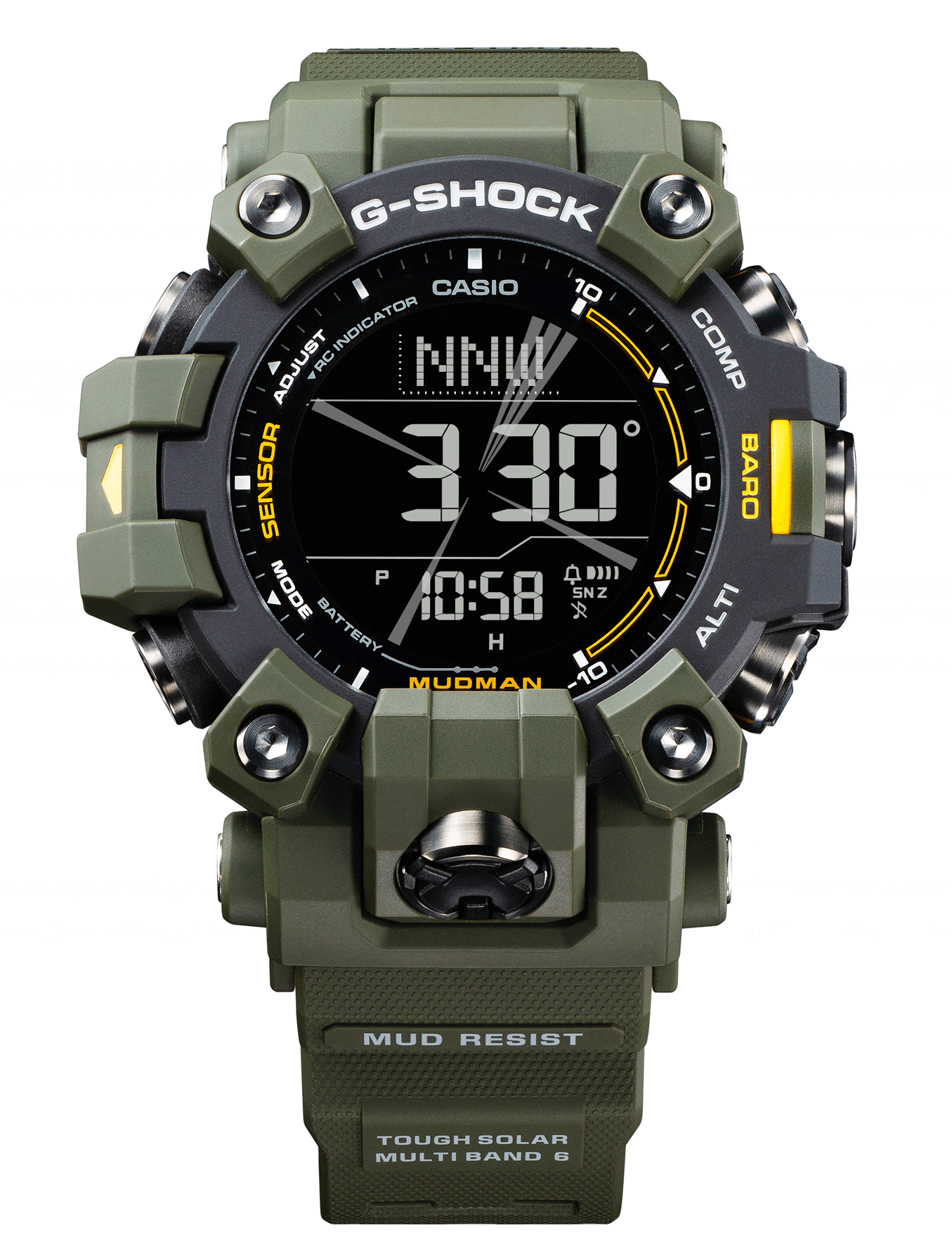 GIF de un Master of G Mudman GW-9500-3 con brújula de indicación variable